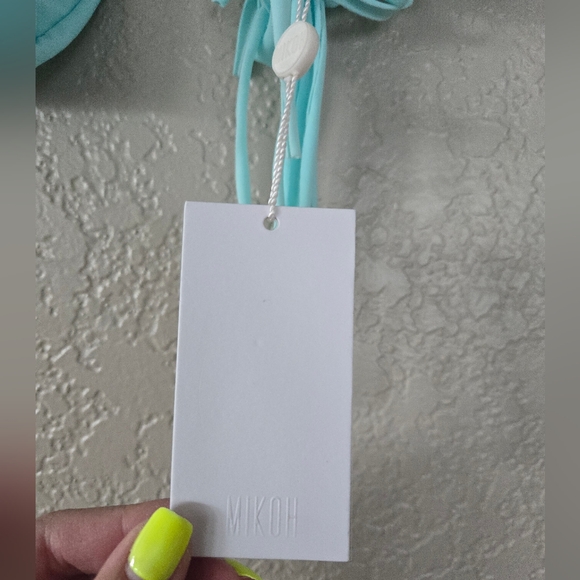 NWT MIKOH Blue Swim Bottoms, MIKOH Yellow Swim Top, Medium - Picture 10 of 11